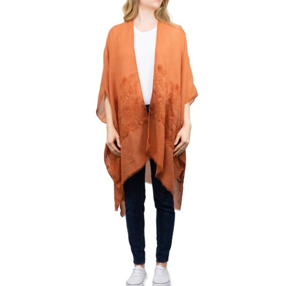 Dreamy Embroidered Open-Front Layering Duster